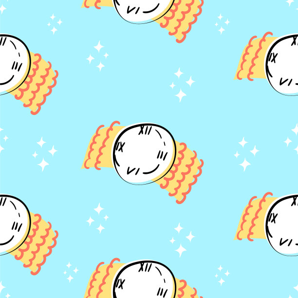 腕表与星星图案无缝衔接图片下载