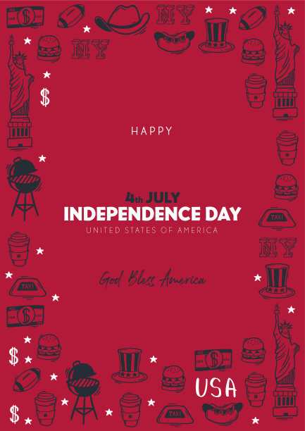 7月4日横幅美国独立日手图片下载