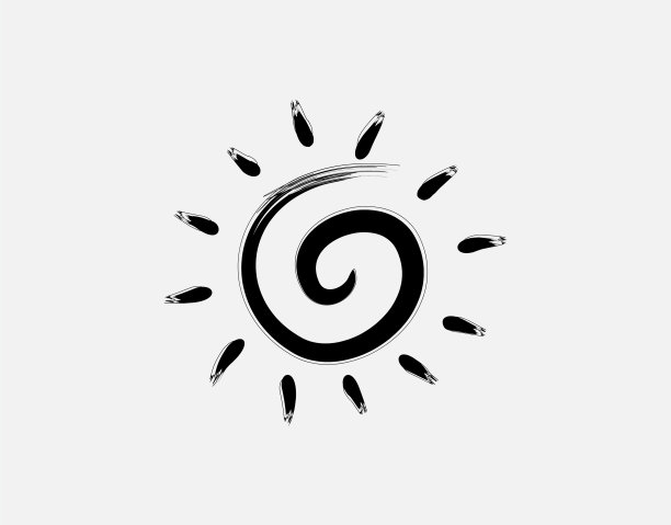 太阳刷在白色的背景上图片下载