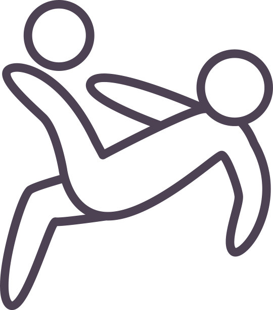 足球角色球员与球线风格图标图片下载