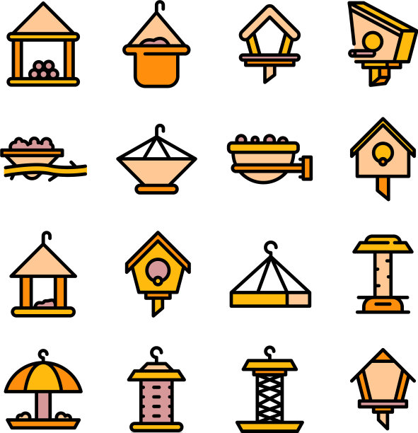 鸟饲料图标设置线颜色图片下载