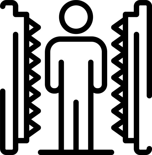 男人在按下图标轮廓风格图片下载