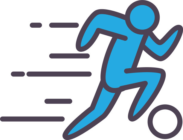 足球avatar球员与球线和填充风格图片下载