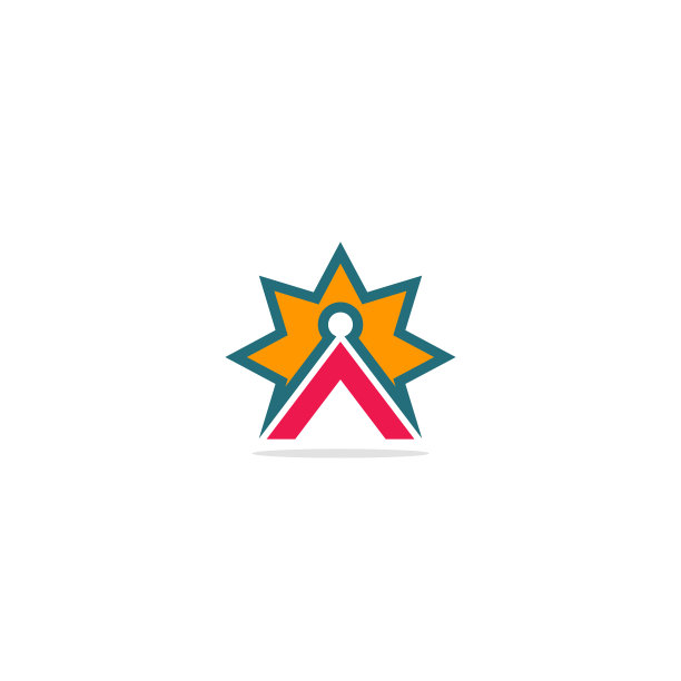 三角形星星抽象标志图片下载