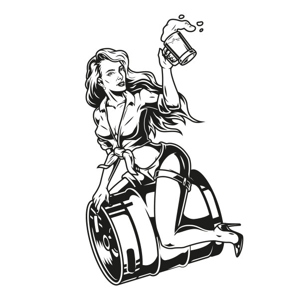 把女孩绑在啤酒桶上图片下载