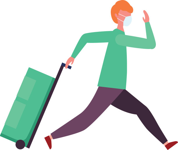 人与医疗口罩和袋子设计图片下载