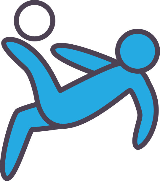 足球avatar球员与球线和填充风格图片下载