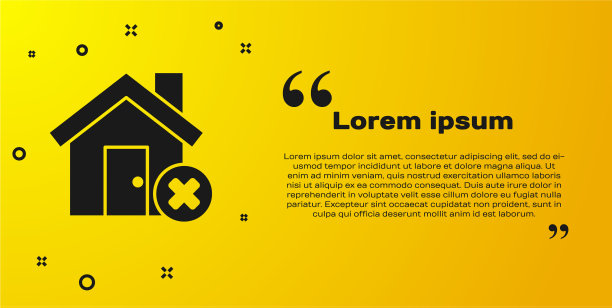 黑色的房子与错误的标志图标隔离图片下载