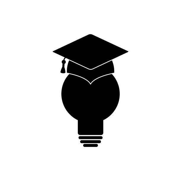 灯泡和毕业帽图标图片下载