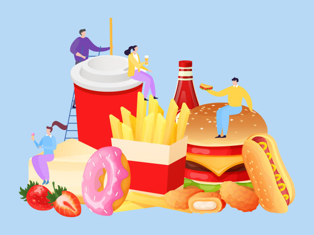 快餐小人概念图片下载