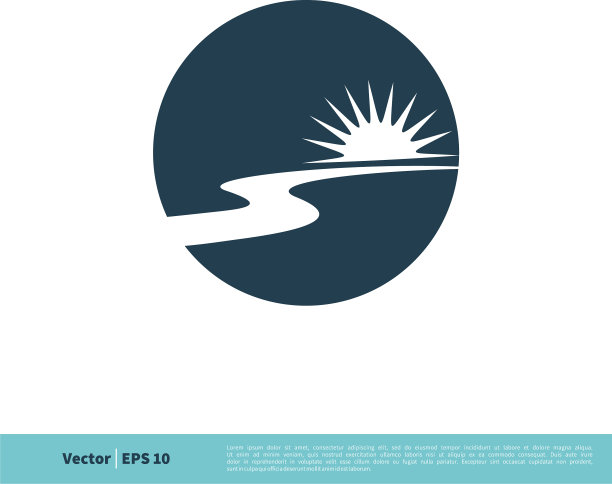 河流通道小溪图标标志模板设计图片下载