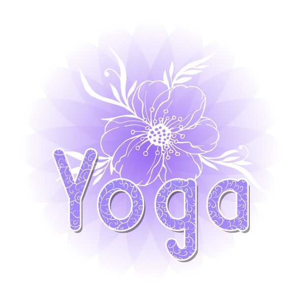装饰背景上的瑜伽题词图片下载