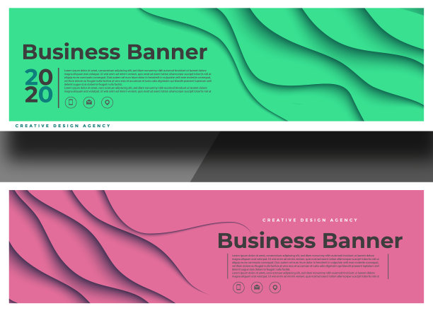 树立现代全球商业设计旗帜图片下载