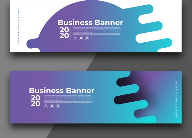 树立现代全球商业设计旗帜图片下载