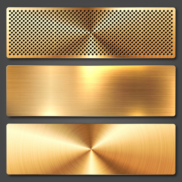 现实的拉丝金属纹理设置。抛光不锈钢背景。矢量图图片下载