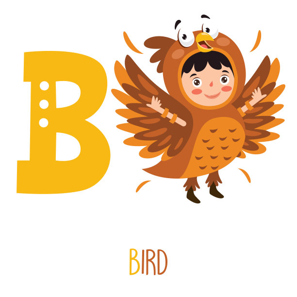 动物服装中的人物显示字母图片下载