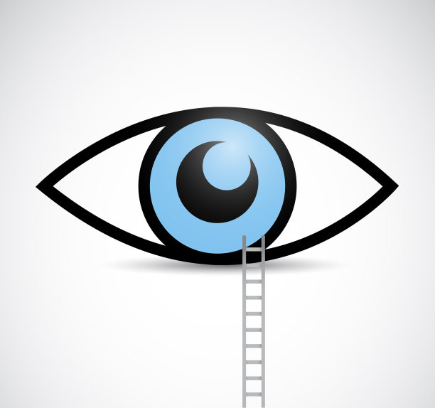 梯子到眼睛插图设计图片下载