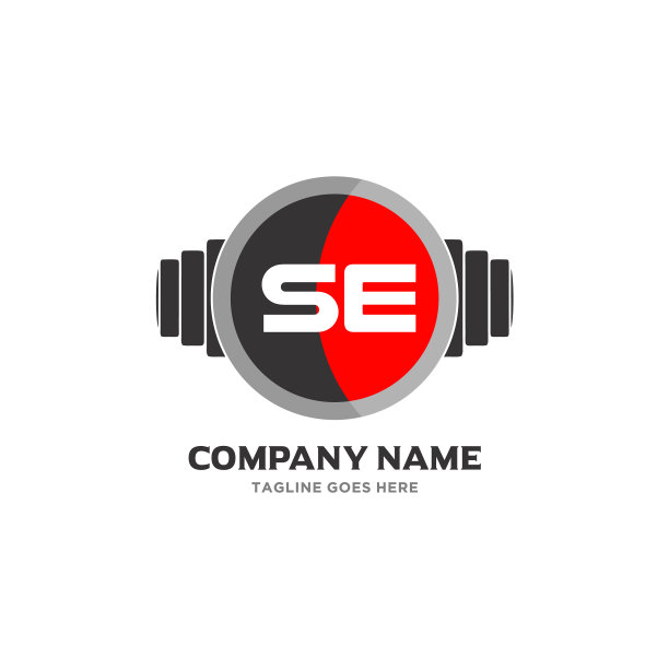 Se字母标识设计图标健身和音乐图片下载