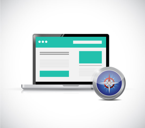 网站和指南针插图设计图片下载