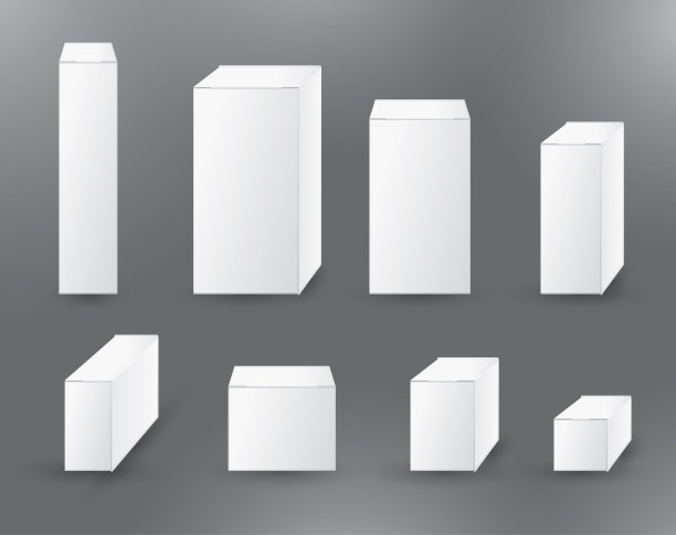 不同形状和透视下的盒子的空白矢量模型。为物流和运输的一套封闭的纸包装容器。图片下载