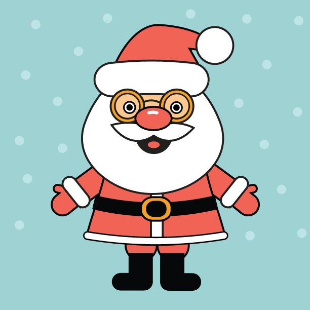 圣诞老人卡通矢量插图图片下载