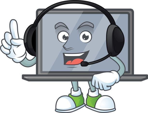 甜美的监视器卡通讲话的耳机图片下载