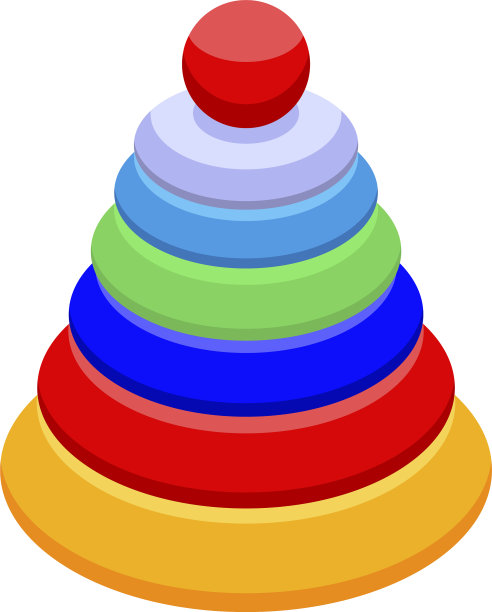 幼儿园金字塔图标等距风格图片下载