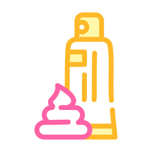 剃须泡沫过敏原颜色图标矢量插图图片下载