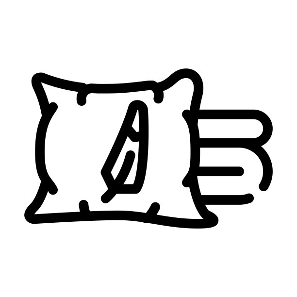 羽毛枕头过敏原线图标矢量插图图片下载