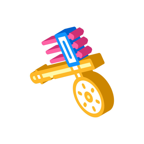 瓦查古武器等距图标矢量插图图片下载