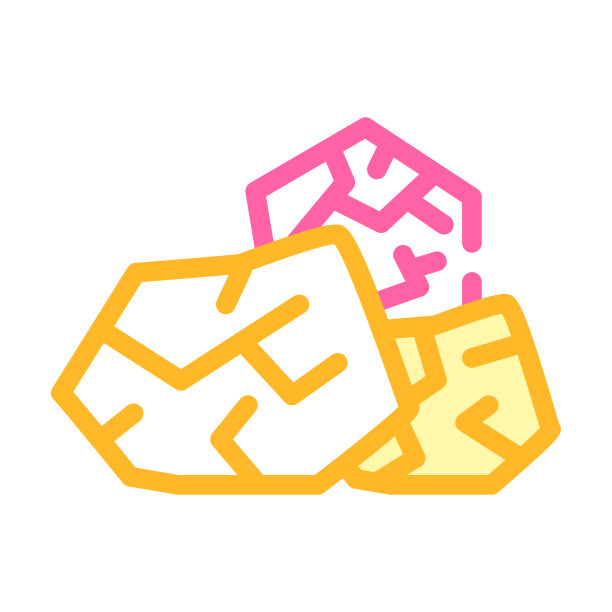 投掷石头颜色图标矢量插图图片下载