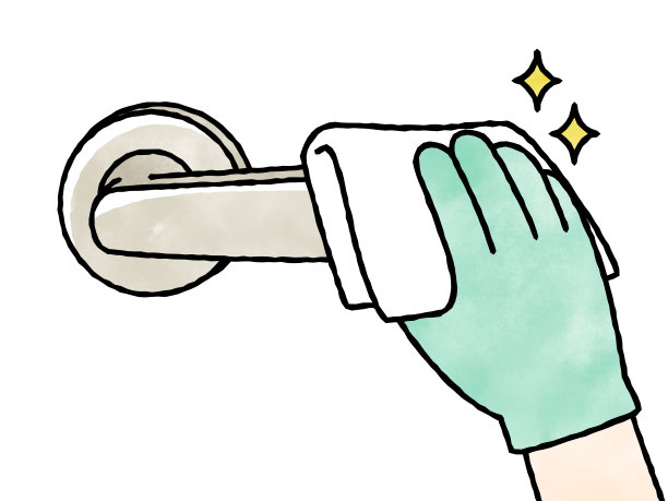 消毒和清洁门把手图片下载