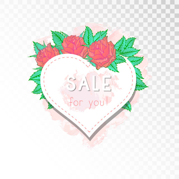 带有玫瑰的标签或标签图片下载