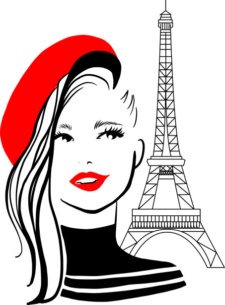 时尚漂亮的模特为时尚设计涂鸦图片下载