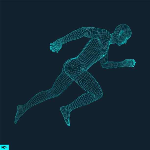 3d跑步人设计的体育商业科学图片下载
