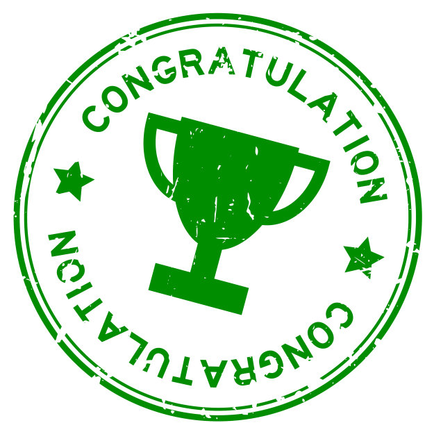 垃圾绿的祝贺词和奖杯图标图片下载