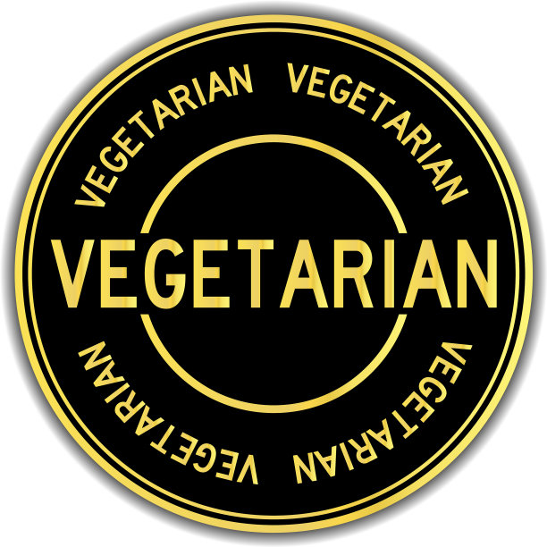 黑色和金色不干胶字素食图片下载