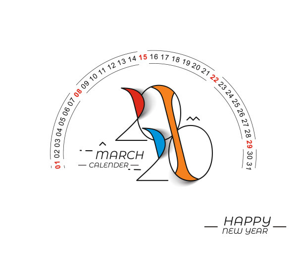 2020年新年快乐日历-新年假期图片下载