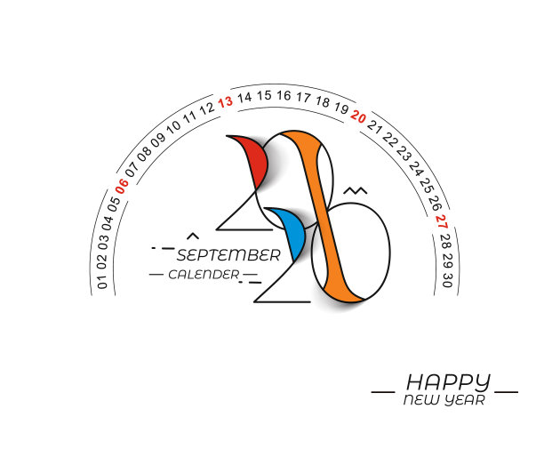 2020年新年快乐日历-新年假期图片下载