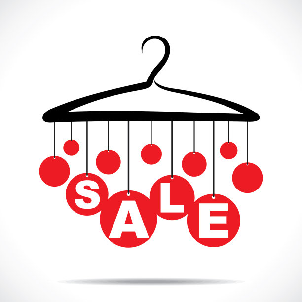 红挂销售文字股票图片下载