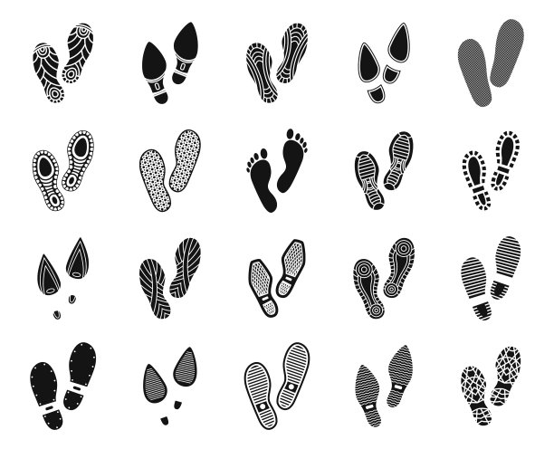 各种鞋印设置图片下载