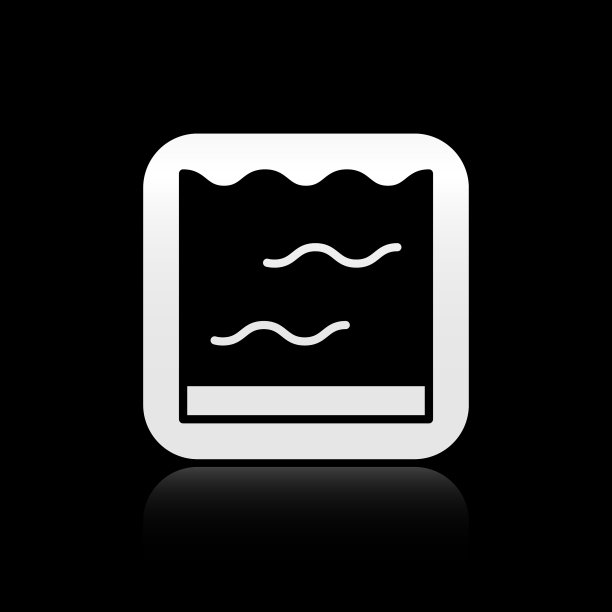 黑色水族馆图标孤立在黑色背景图片下载