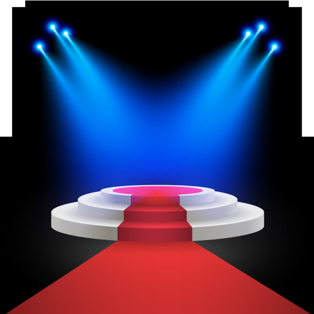 红地毯，有圆形台座或平台图片下载