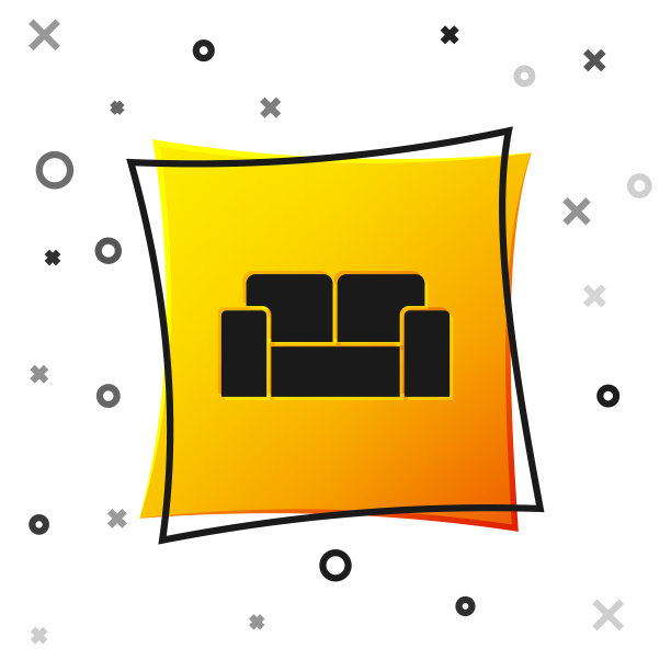 黑色沙发图标孤立在白色背景上图片下载