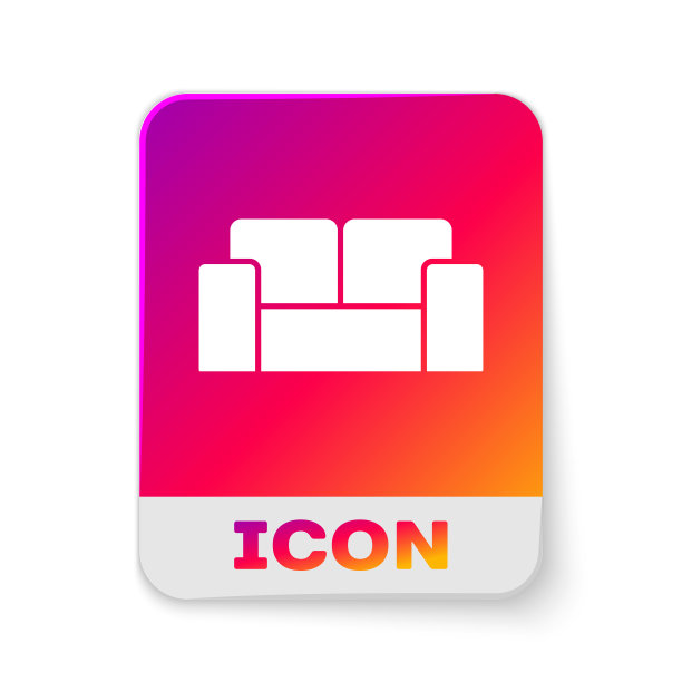 白色沙发图标孤立在白色背景图片下载