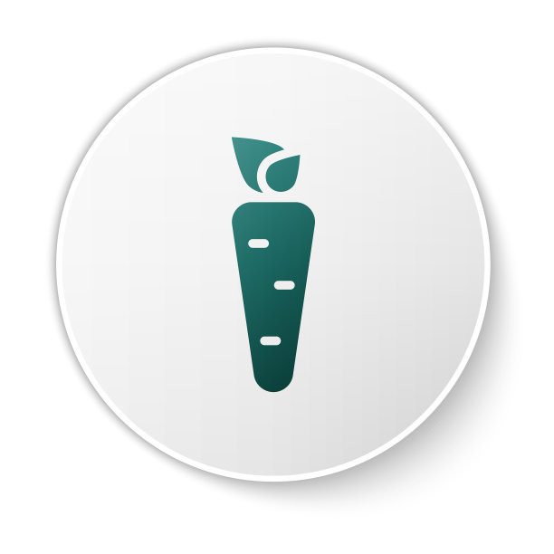 绿色胡萝卜图标孤立在白色背景图片下载