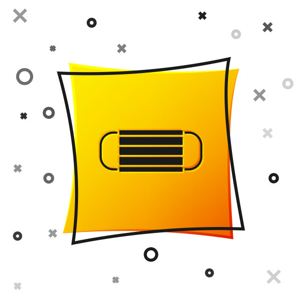 黑色医用防护口罩图标隔离上图片下载