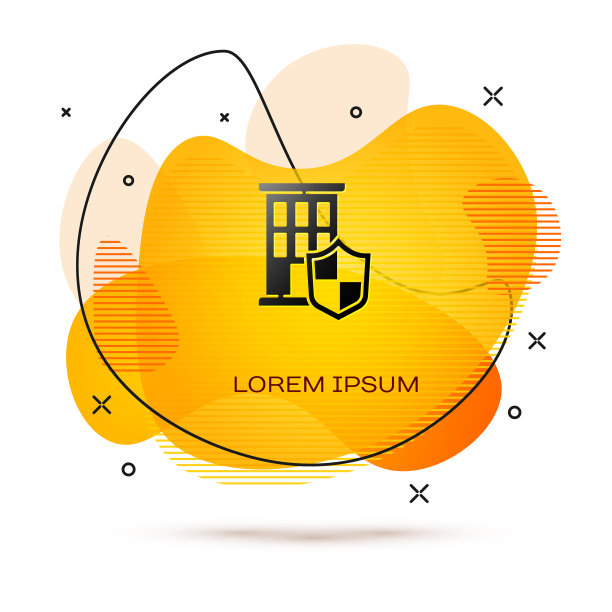 黑色的房子和盾牌图标隔离在白色图片下载