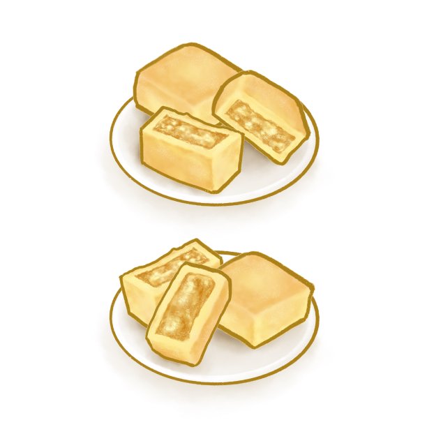 台湾菠萝蛋糕糕点面包店等距图标光栅插图图片下载