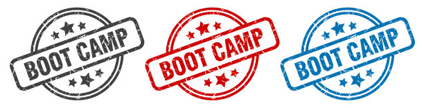 新兵训练营邮票新兵训练营周围孤立的标志图片下载